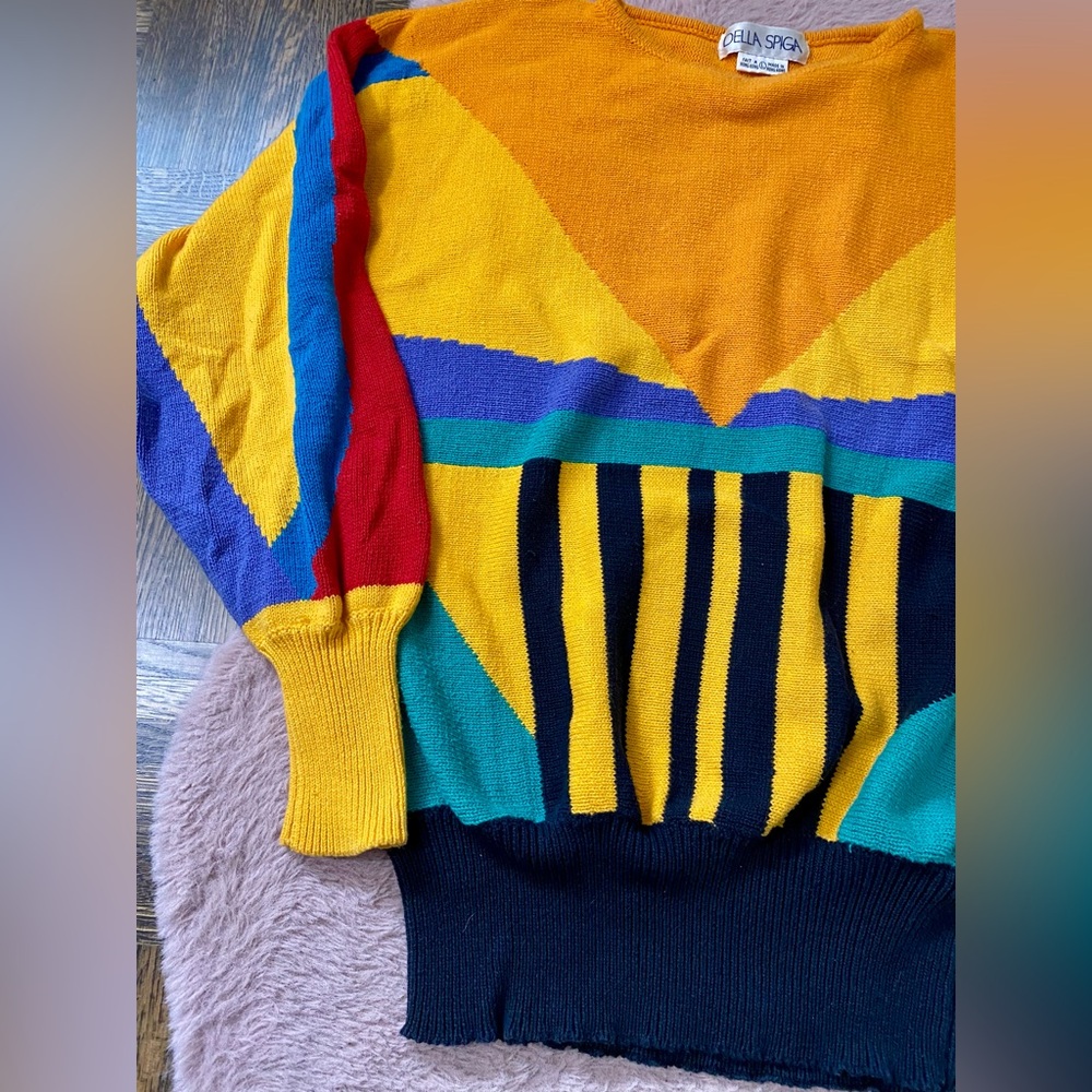 80’s Della Spiga retro knit sweater - Picture 3 of 5